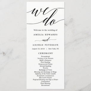 EDITABLE FÄRG Bröllop Ceremony Program #MSC