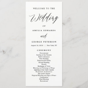 EDITABLE FÄRG Bröllop Ceremony-programskript för M Program