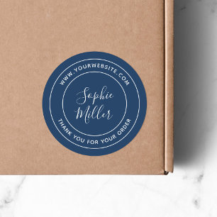 Editable Färg Calligraphy Add Company Brand Namn Runt Klistermärke