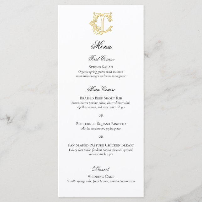 EDITABLE FÄRG CJ Monogram JC Monogram Menu Meny (Framsida)