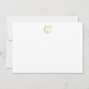 EDITABLE FÄRG CJ Monogram JC Monogram Notecards Anteckningskort