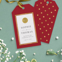 Editable Färg Classic Guld Round Monogram Bröllop