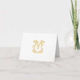 EDITABLE FÄRG CM Monogram MC Monogram Notecard Kort