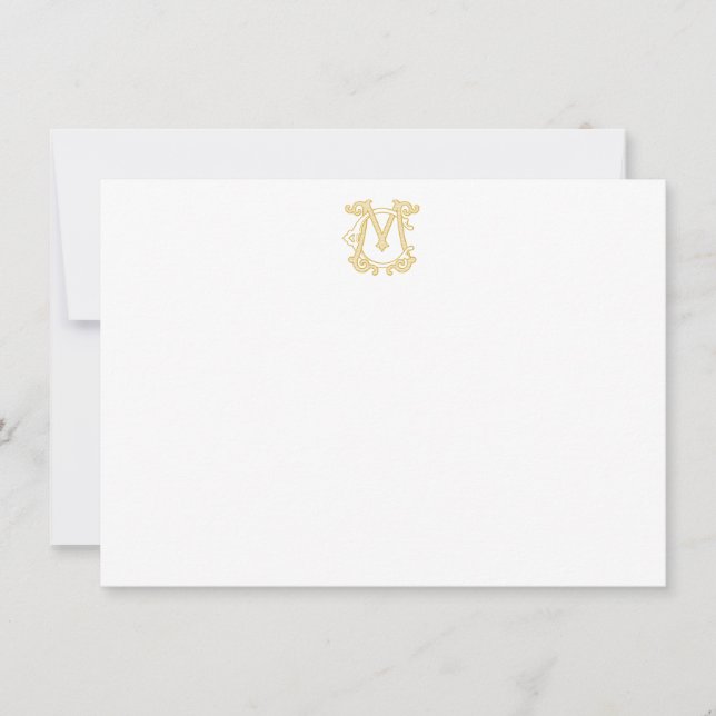 EDITABLE FÄRG CM Monogram MC Monogram Notecards Anteckningskort (Framsida)