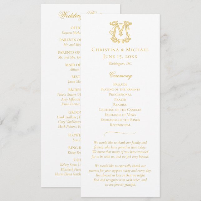 EDITABLE FÄRG CM Monogram MC Monogram Program (Fram/baksida)