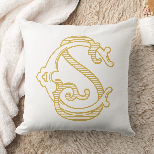 EDITABLE FÄRG CS Monogram eller SC Monogram Pillow Kudde (Filt)