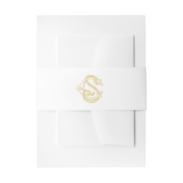 EDITABLE FÄRG CS Monogram SC Monogram Belly Band Band För Inbjudningskort