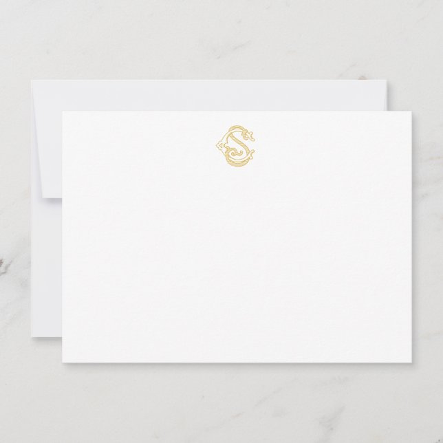EDITABLE FÄRG CS Monogram SC Monogram Notecard Anteckningskort (Framsida)