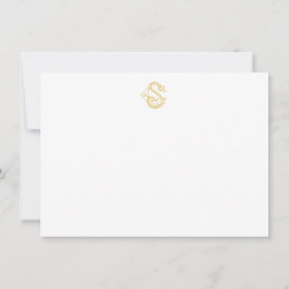 EDITABLE FÄRG CS Monogram SC Monogram Notecard Anteckningskort