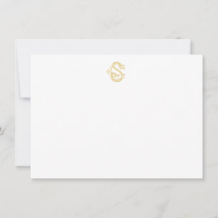 EDITABLE FÄRG CS Monogram SC Monogram Notecard Anteckningskort