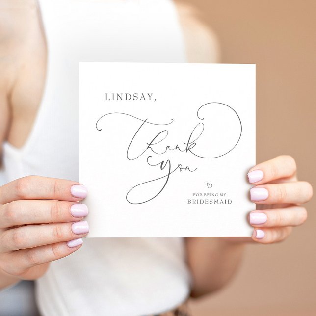 Editable Färg Cute Script Bridesmaid Tack (Skapare uppladdad)