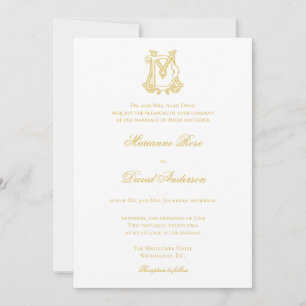 EDITABLE FÄRG DM Monogram MD Logotyp Call Inbjudningar