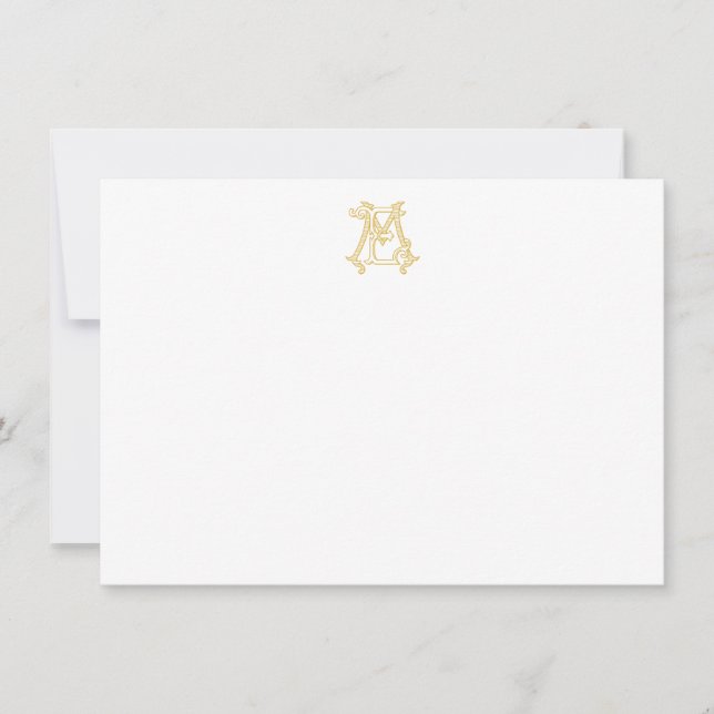 EDITABLE FÄRG EM Monogram ME Monogram Notecards Anteckningskort (Framsida)