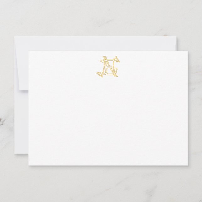 EDITABLE FÄRG EN Monogram NE Monogram Notecard Anteckningskort (Framsida)