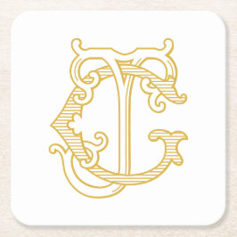 EDITABLE FÄRG GJ Monogram JG Logotyp Underlägg