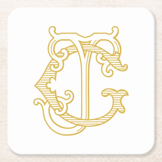 EDITABLE FÄRG GJ Monogram JG Logotyp Underlägg (Framsidan)