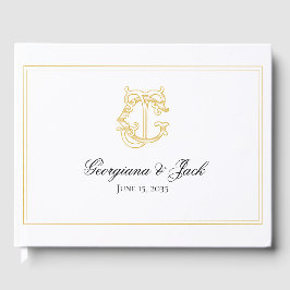 EDITABLE FÄRG GJ Monogram JG Monogram Guest Bok