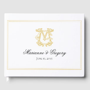 EDITABLE FÄRG GM Monogram MG Monogram Guest Bok