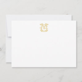 EDITABLE FÄRG GM Monogram MG Monogram Notecards Anteckningskort