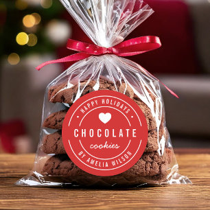EDITABLE Färg Homemade Goods Glad helg Runt Klistermärke