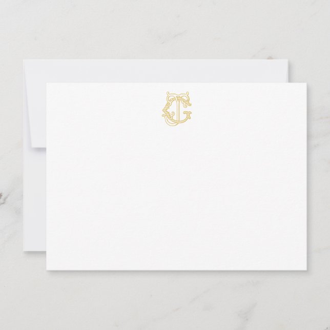 EDITABLE FÄRG JG Monogram GJ Monogram Notecards Anteckningskort (Framsida)