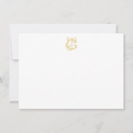 EDITABLE FÄRG JG Monogram GJ Monogram Notecards Anteckningskort