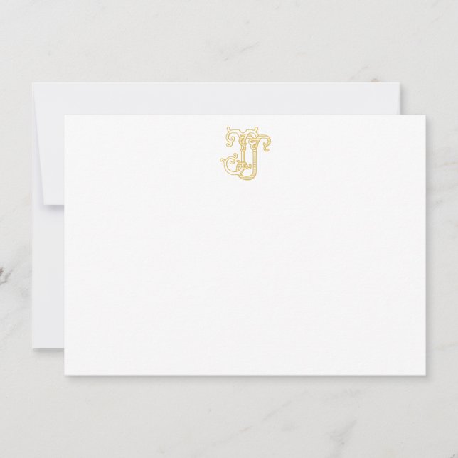EDITABLE FÄRG JJ Monogram JJ Initialer Note Card Anteckningskort (Framsida)
