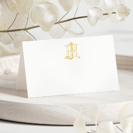 EDITABLE FÄRG JM Monogram MJ Monogram Placecard Placeringskort