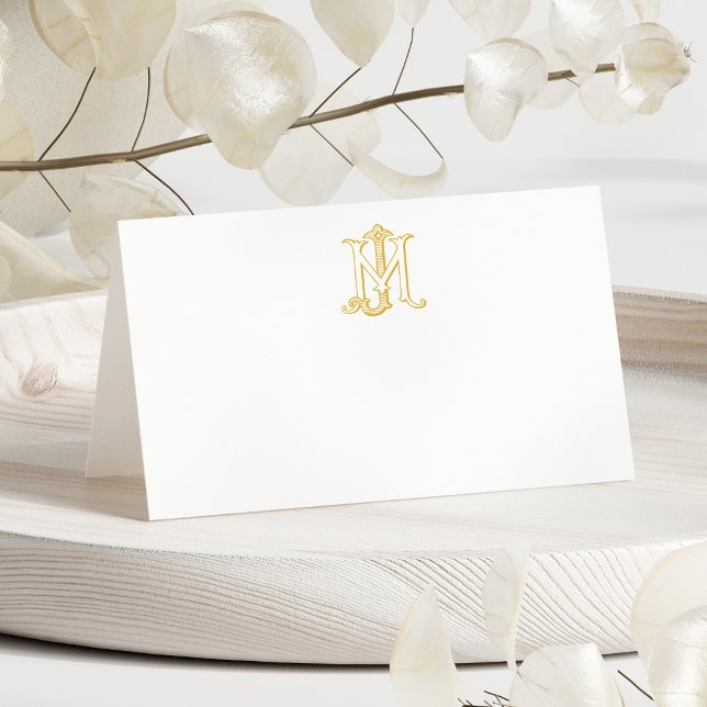 EDITABLE FÄRG JM Monogram MJ Monogram Placecard Placeringskort (Skapare uppladdad)