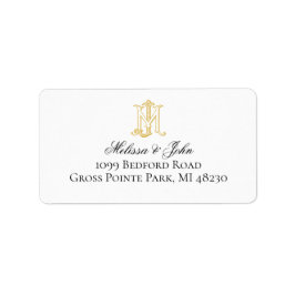 EDITABLE FÄRG JM Monogram MJ monogrametiketter Adressetikett