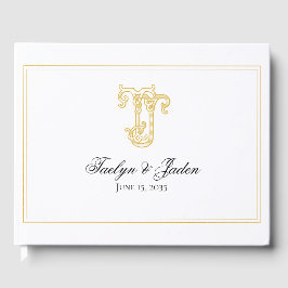 EDITABLE FÄRG JT Monogram TJ Monogram Guest Bok