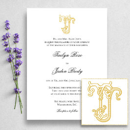 EDITABLE FÄRG JT Monogram TJ Monogram - inbjudan