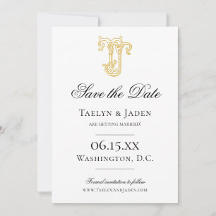 EDITABLE FÄRG JT Monogram TJ Monogram - inbjudan