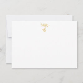 EDITABLE FÄRG JT Monogram TJ Monogram Notecards Anteckningskort