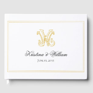 EDITABLE FÄRG KW Monogram WK Monogram Guest Bok