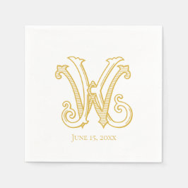 EDITABLE FÄRG KW Monogram WK Monogram Napkins Pappersservett