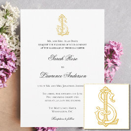 EDITABLE FÄRG LS Monogram eller SL Monogram Inbjudningar