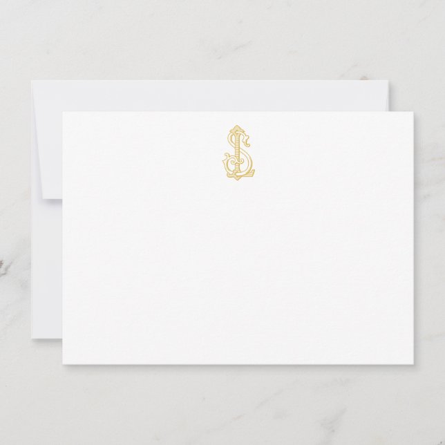 EDITABLE FÄRG LS Monogram SL Monogram Notecards Anteckningskort (Framsida)