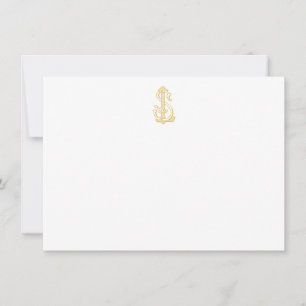 EDITABLE FÄRG LS Monogram SL Monogram Notecards Anteckningskort