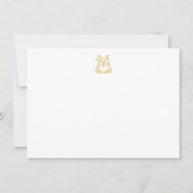 EDITABLE FÄRG MB Monogram BM Monogram Notecards Anteckningskort (Framsida)