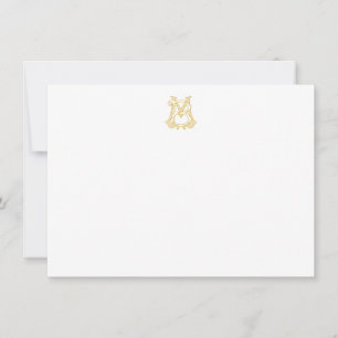 EDITABLE FÄRG MB Monogram BM Monogram Notecards Anteckningskort