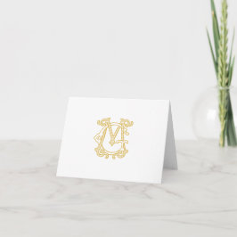 EDITABLE FÄRG MG Monogram GM Monogram Notecard Kort