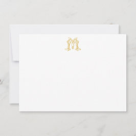 EDITABLE FÄRG MM Monogram MM Vapensköld Notecard Anteckningskort