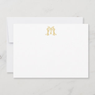 EDITABLE FÄRG MM Monogram MM Vapensköld Notecard Anteckningskort