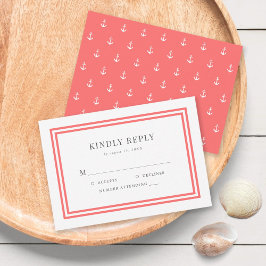 Editable Färg Modern Classic Anchor Bröllop OSA Kort