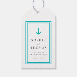 Editable Färg Modern Classic Anchor Bröllop Presentetikett