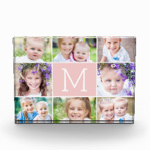 EDITABLE FÄRG Monogram Collage Photo Block