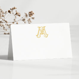EDITABLE FÄRG MORSA Monogram AM Monogram Pokard-ko Placeringskort