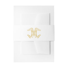 EDITABLE FÄRG MW Monogram WM Monogram Belly Band För Inbjudningskort