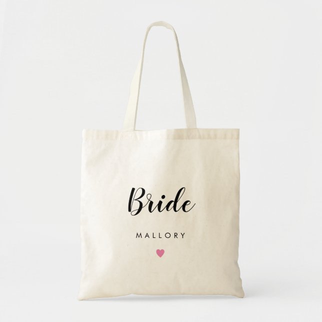 EDITABLE FÄRG Personligt bröllp Party Tote Tygkasse (Framsidan)